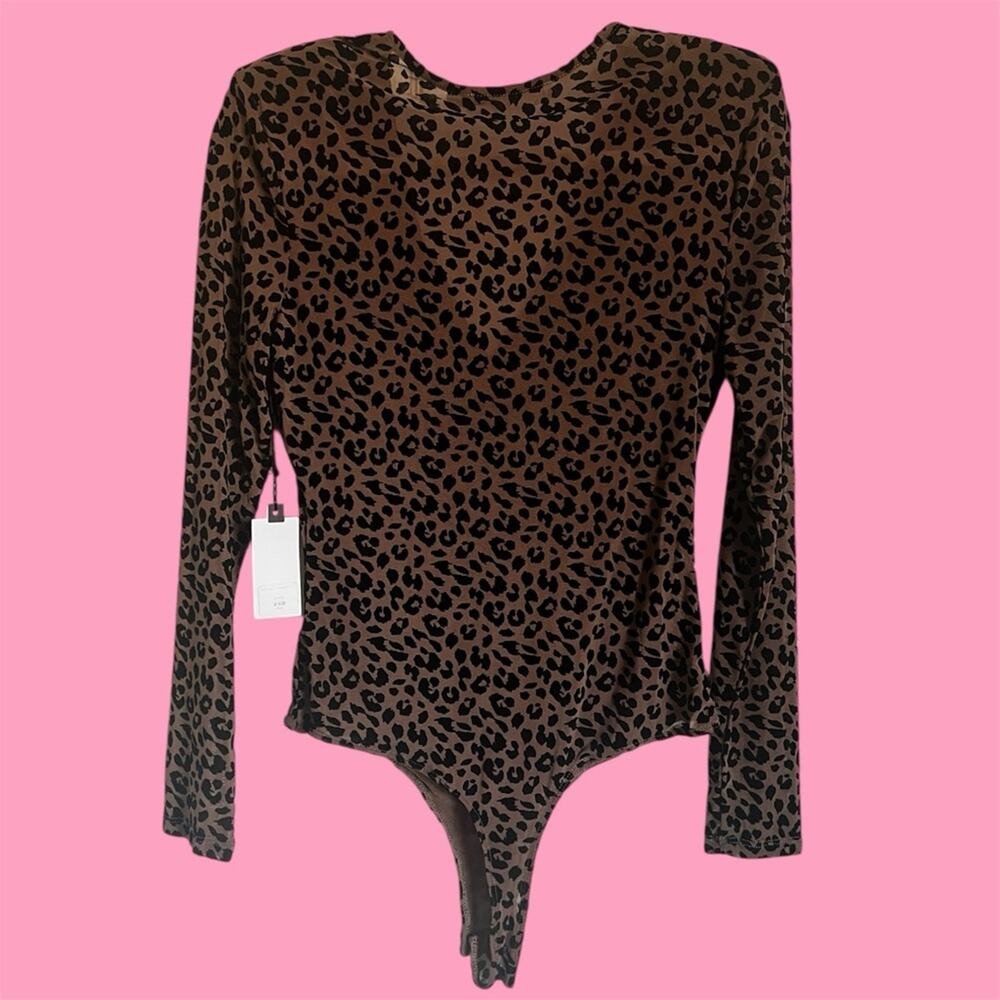 NWT ASTR Leopard Sheer bodysuit size medium New With Tags - Picture 9 of 12